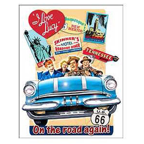 I Love Lucy On the Road Retro Tin Sign